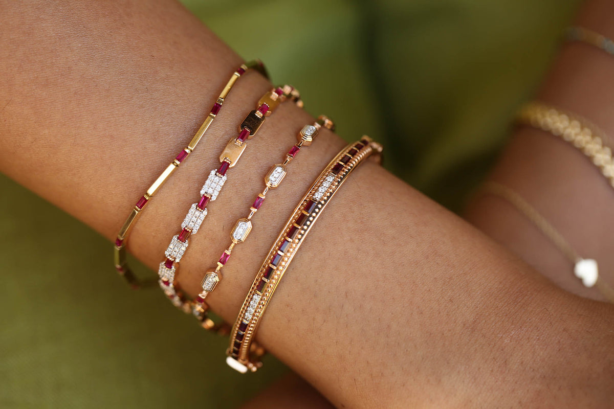 Cable Ruby Bangle
