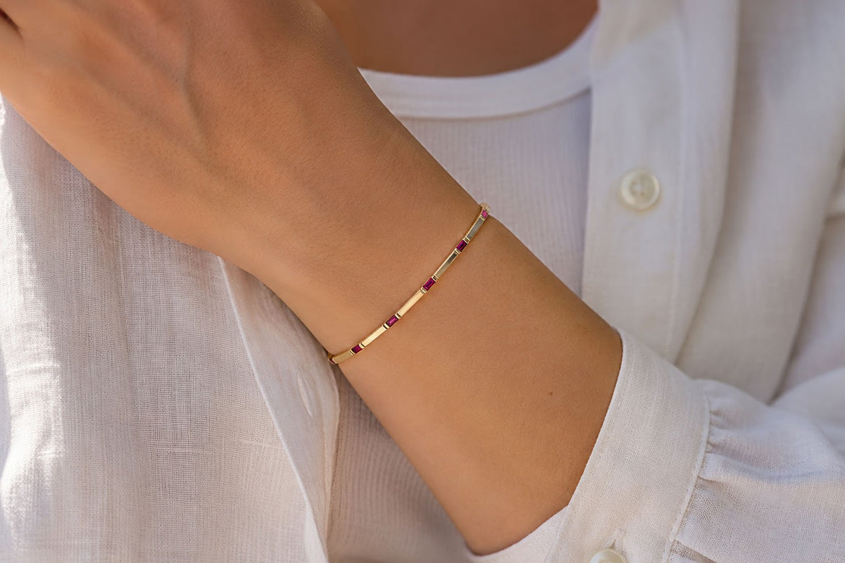 Cable Ruby Bangle