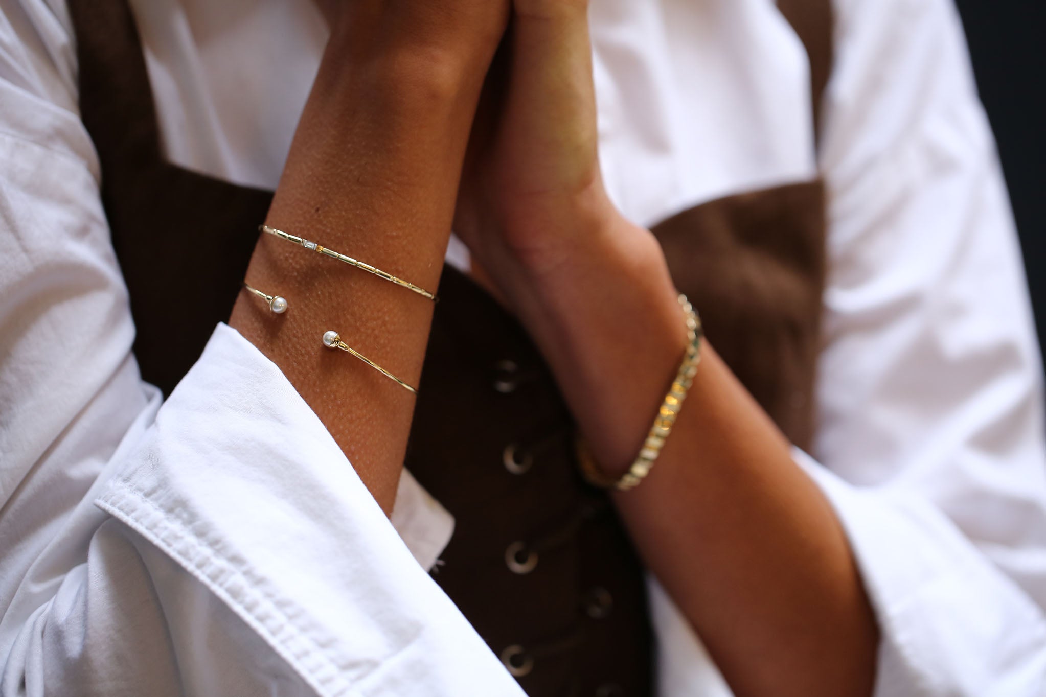 No Stress Pearl Bangle