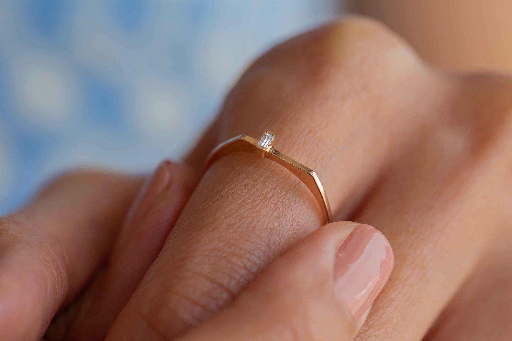 Mini Baget Kare Yüzük