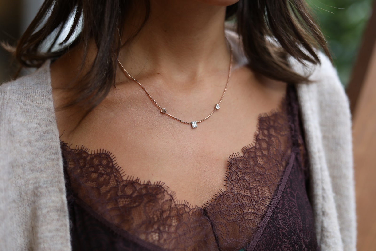 Sıra Baget Pırlanta Kolye