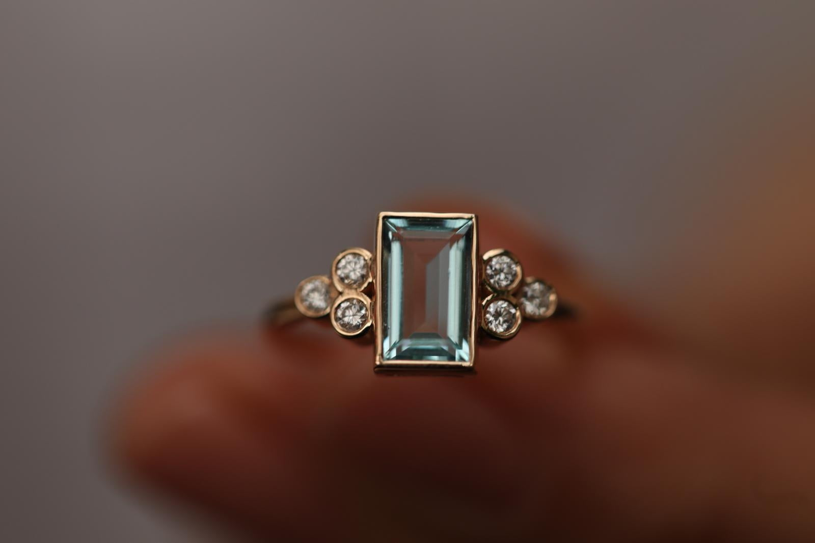 Pırlanta ve Aquamarine Birleşimi