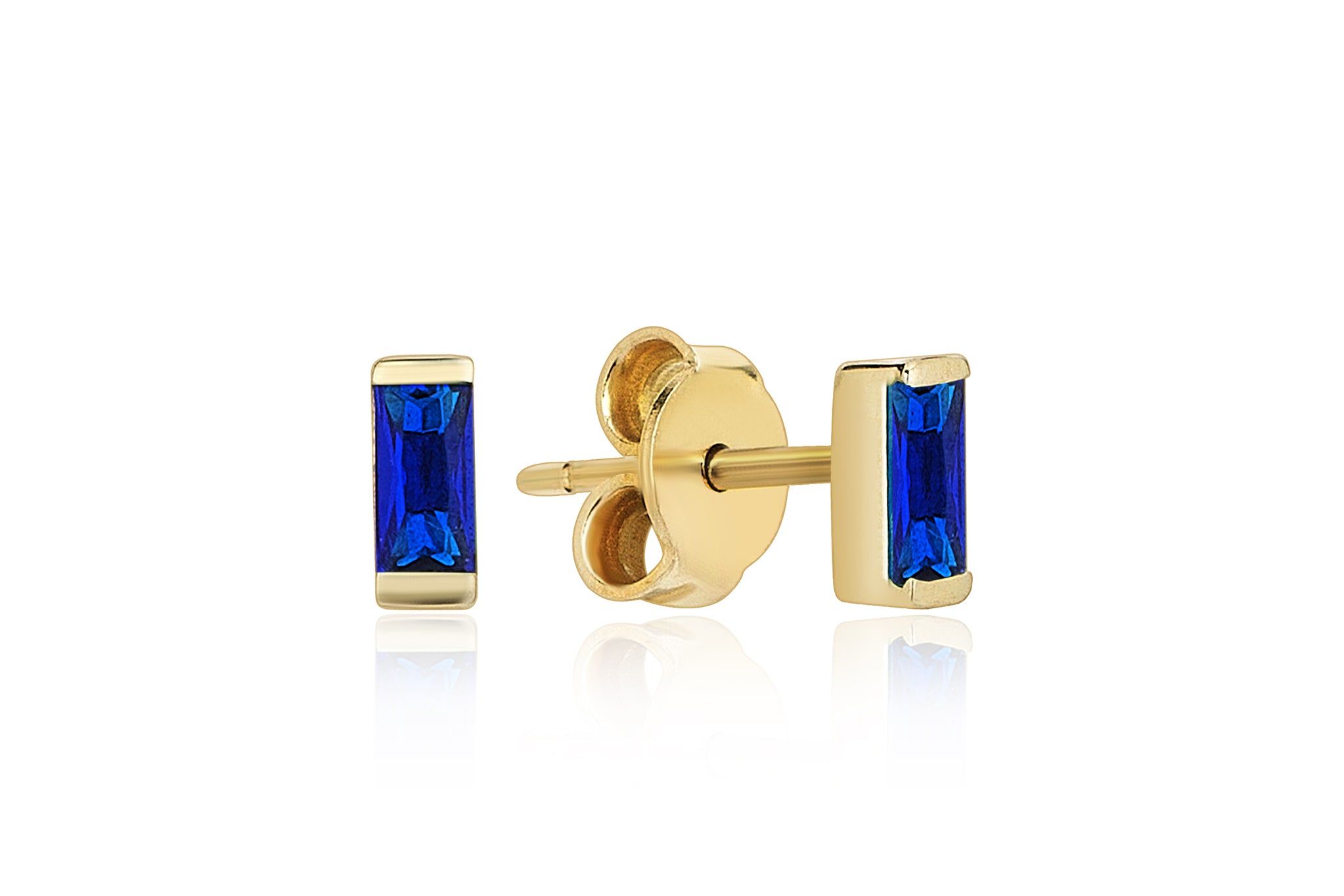 Mavi Swarovski Taşlı Baget Küpe