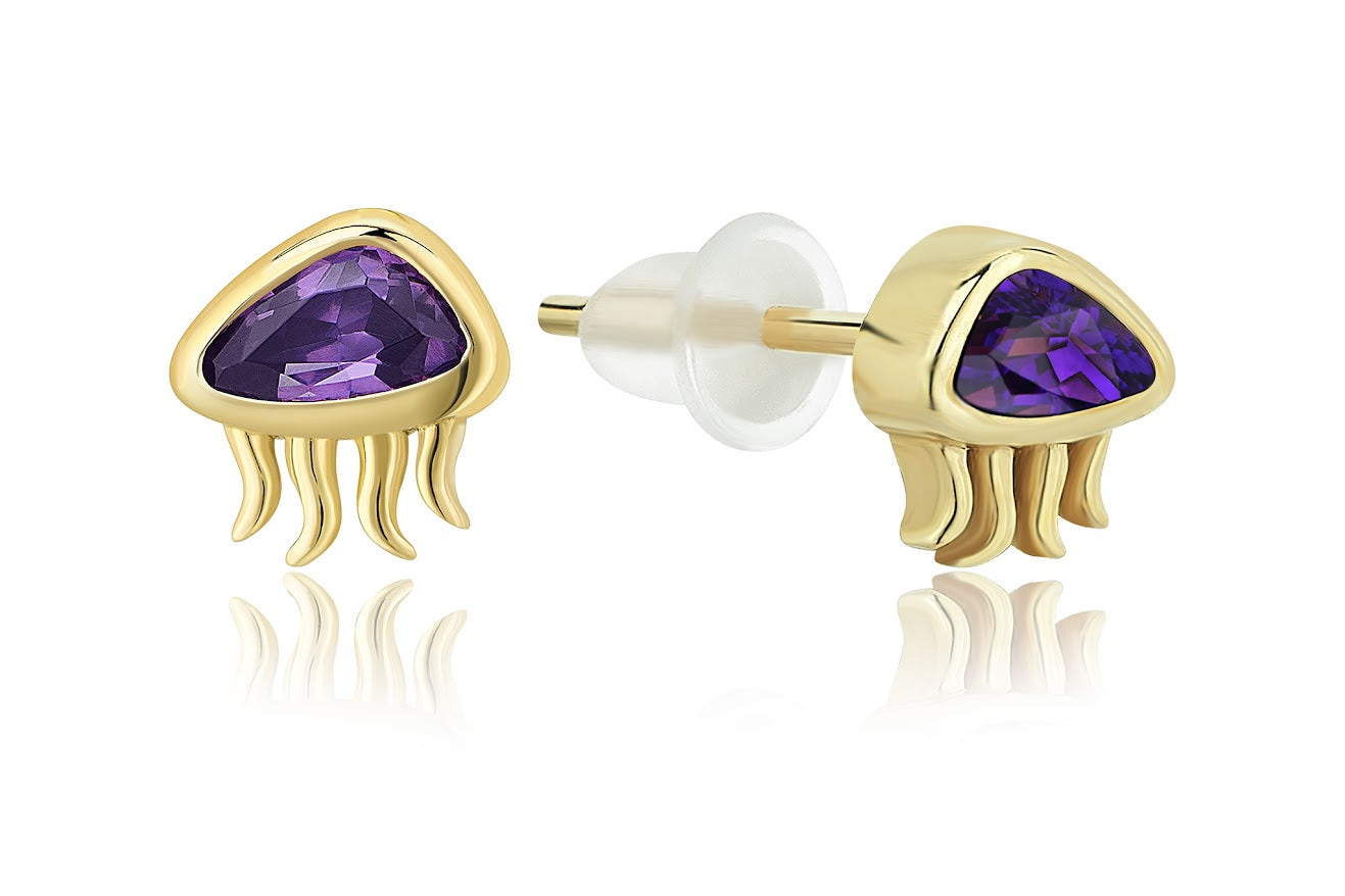 Purple Jellyfish Earrings