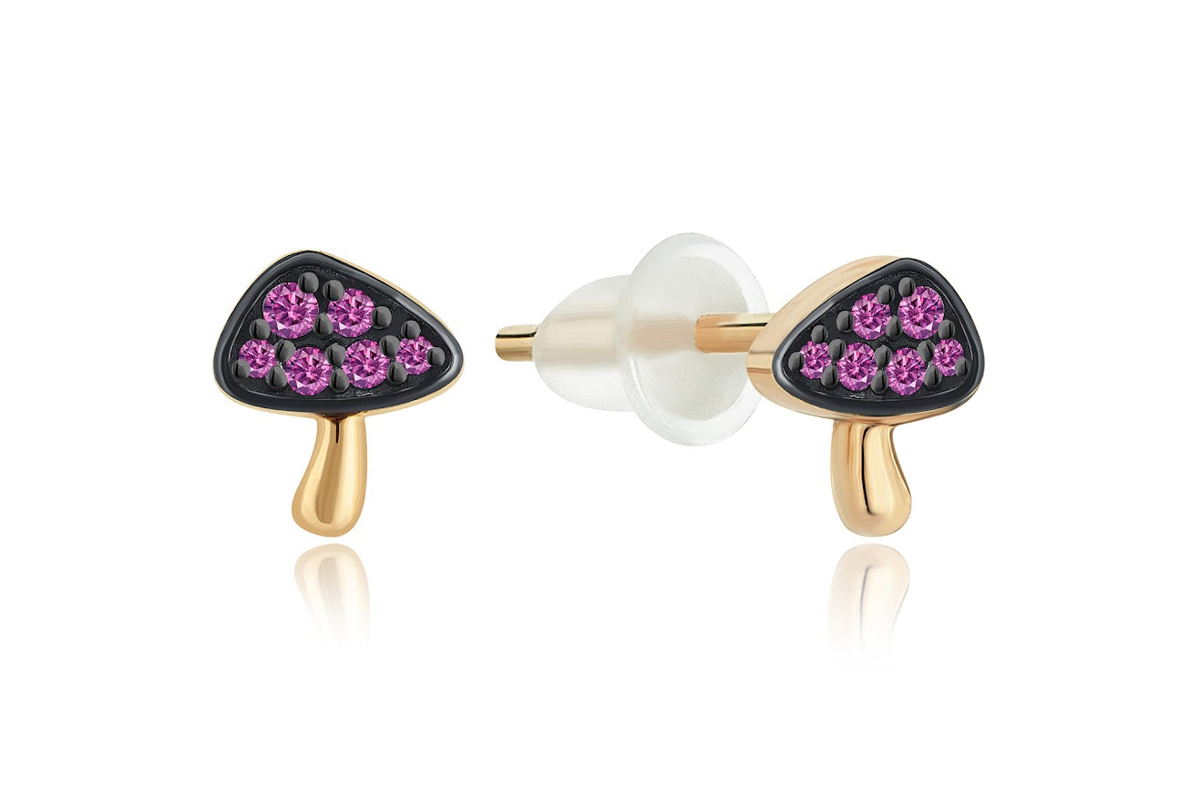 Violet Mushroom Earrings