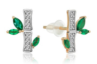 Large Green Bamboo Earrings
