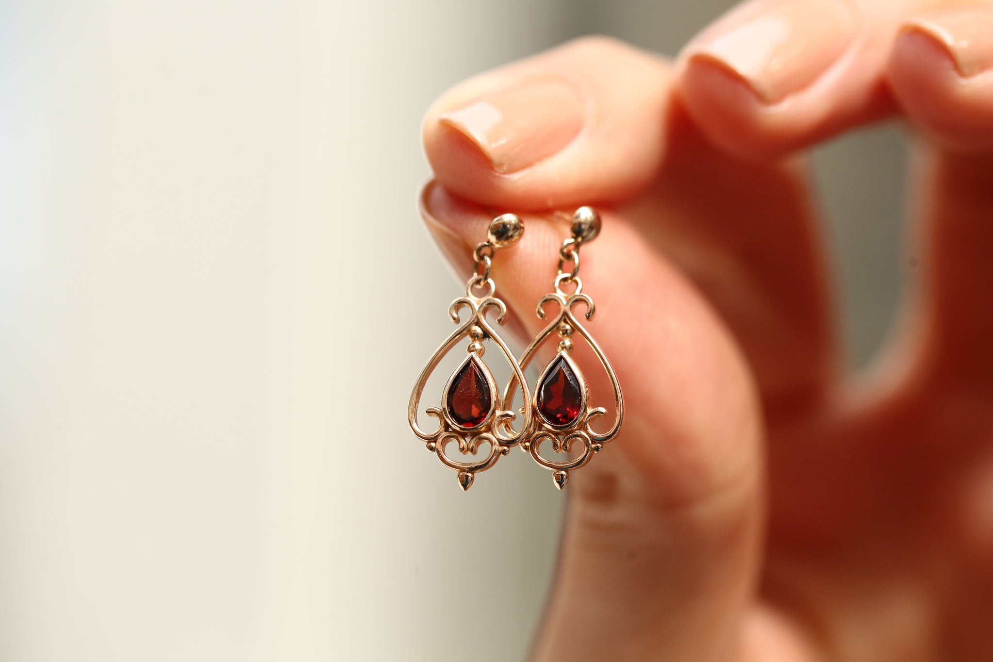 Poem Garnet  Earrings