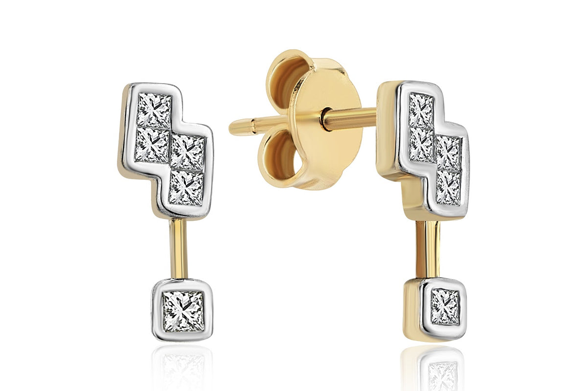 Zigzag Block Earrings