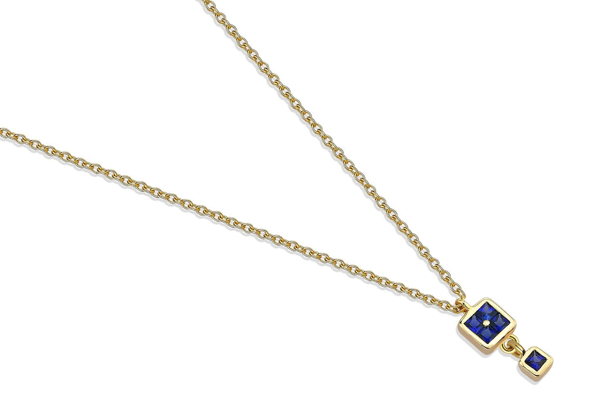 Mini Block Blue Necklace