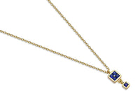 Mini Block Blue Necklace