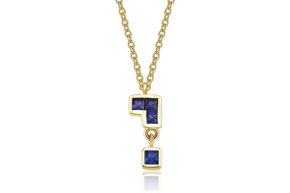 Tee Tetris Blue Necklace