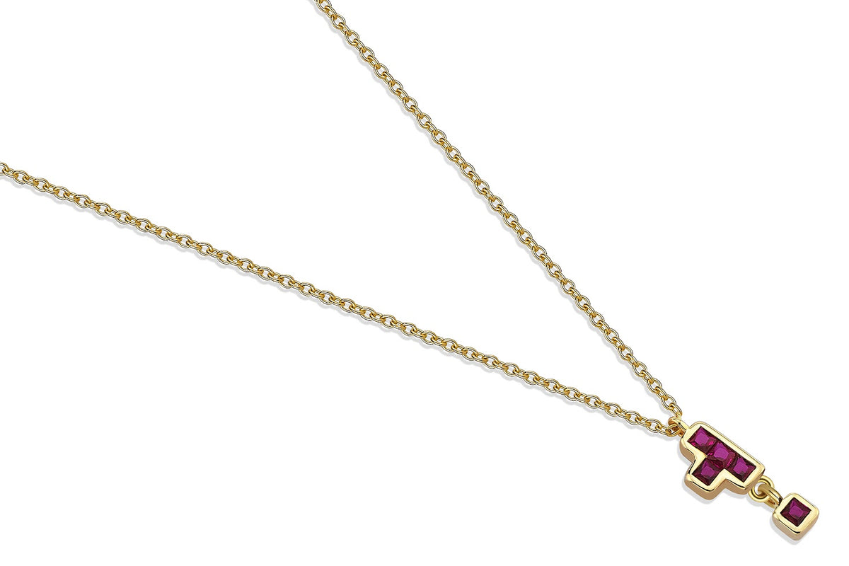 T Block Pink Necklace