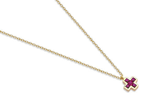 Cross Tetris Pink Necklace