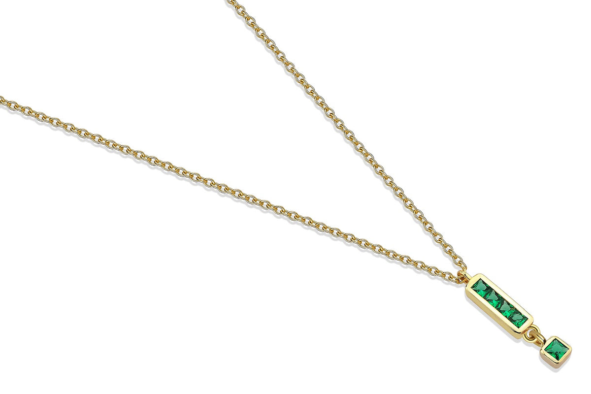 Line Tetris Green Necklace