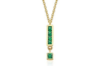 Line Tetris Green Necklace
