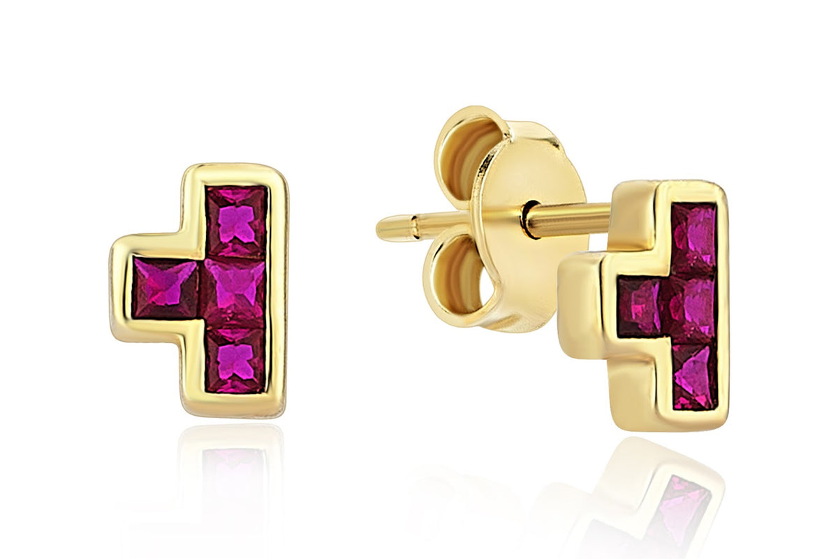 Tee Tetris Pink Earrings