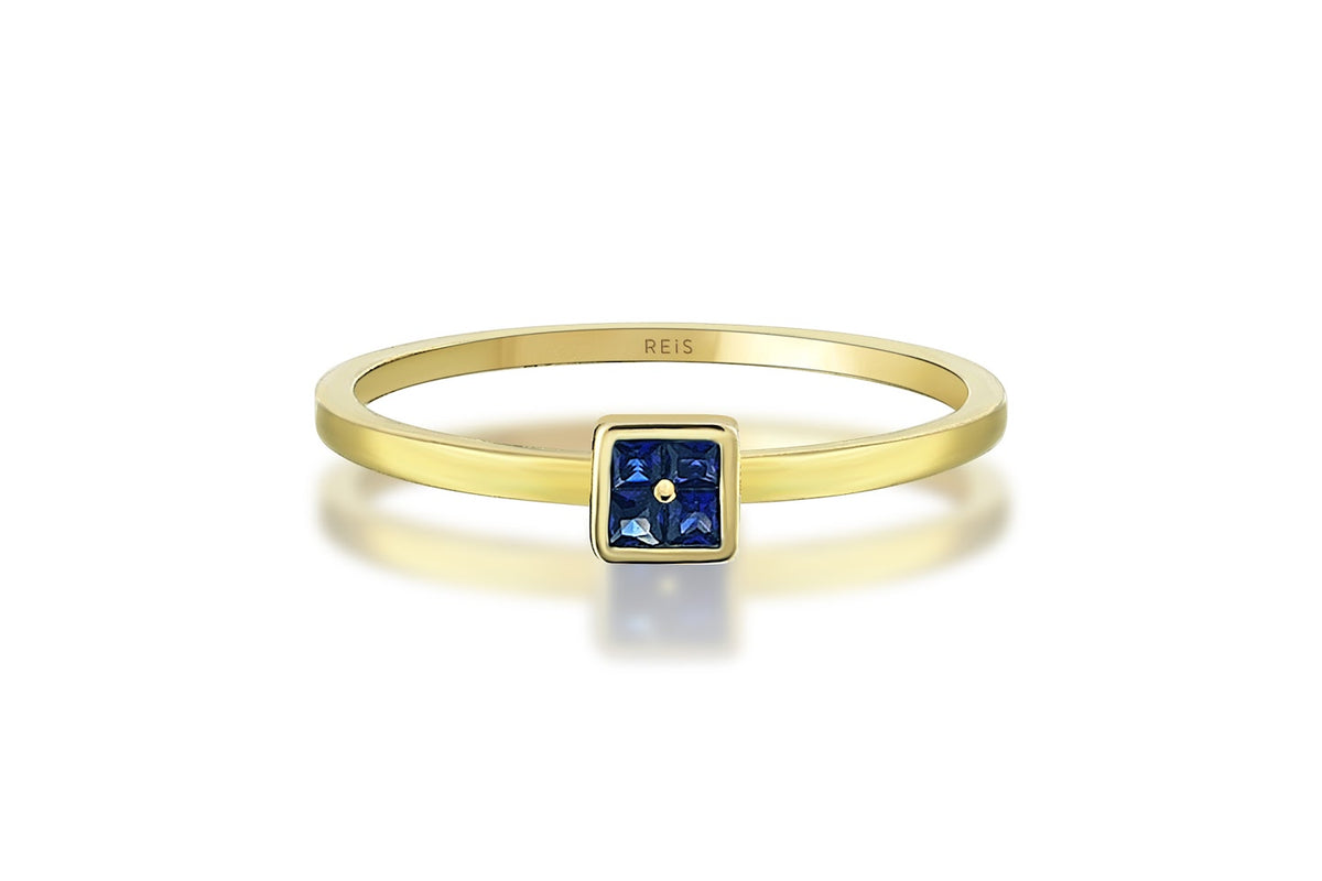Mini Block Blue Ring