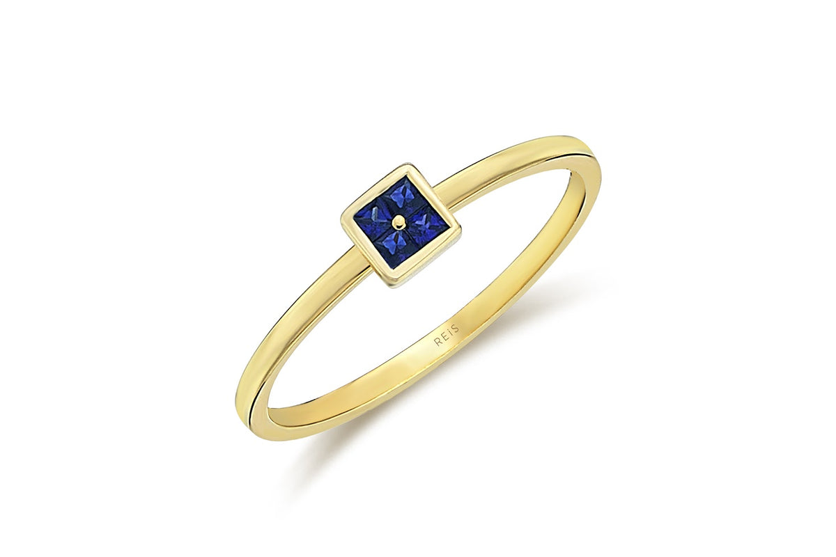 Mini Block Blue Ring