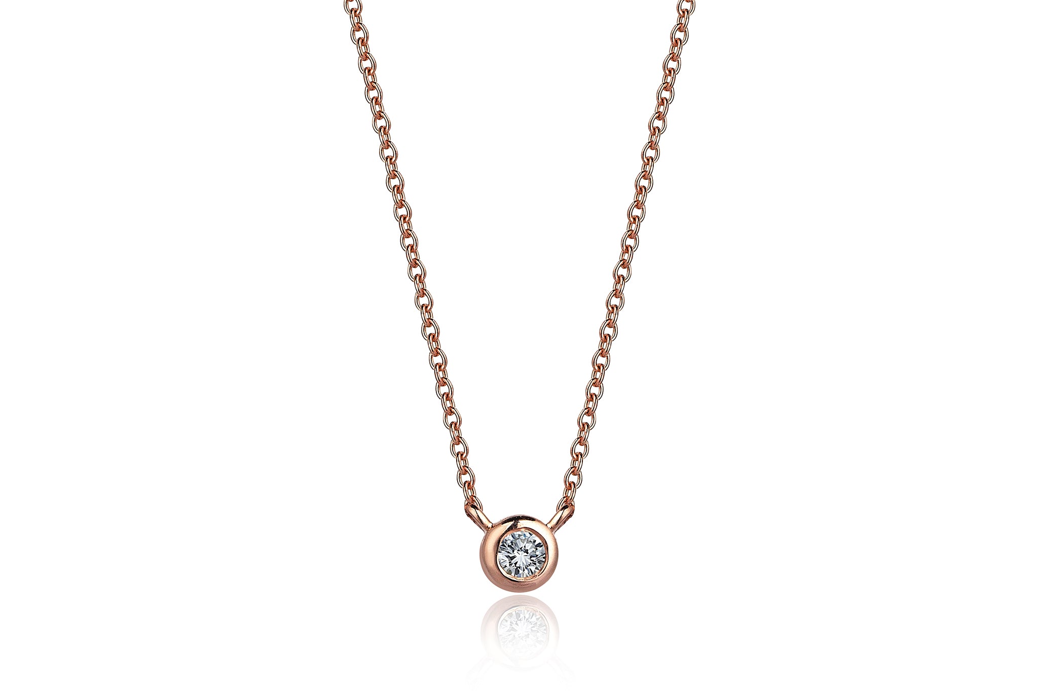 Mini Tek Taş Pırlanta Kolye