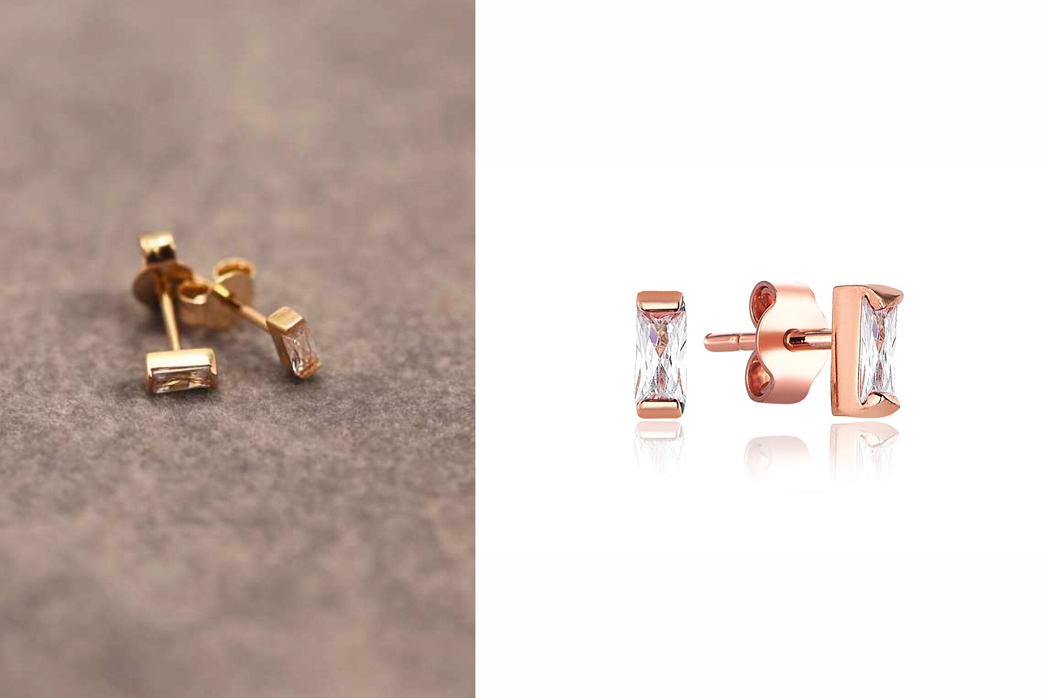 Swarovski Taşlı Baget Küpe