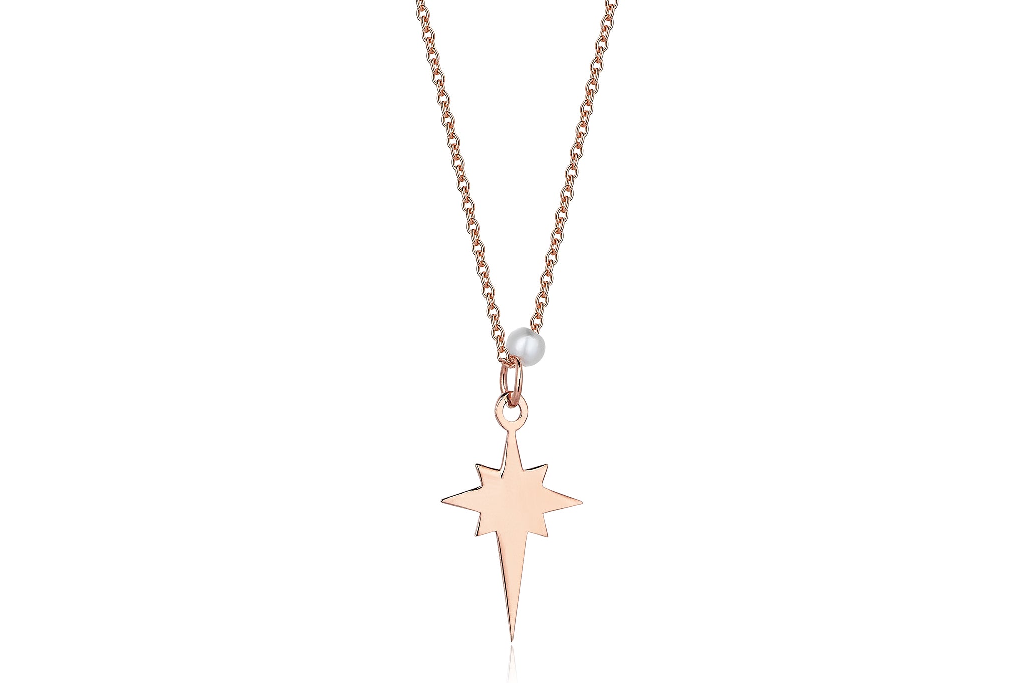 Kutup Yıldızı Kolye İnci Taşlı