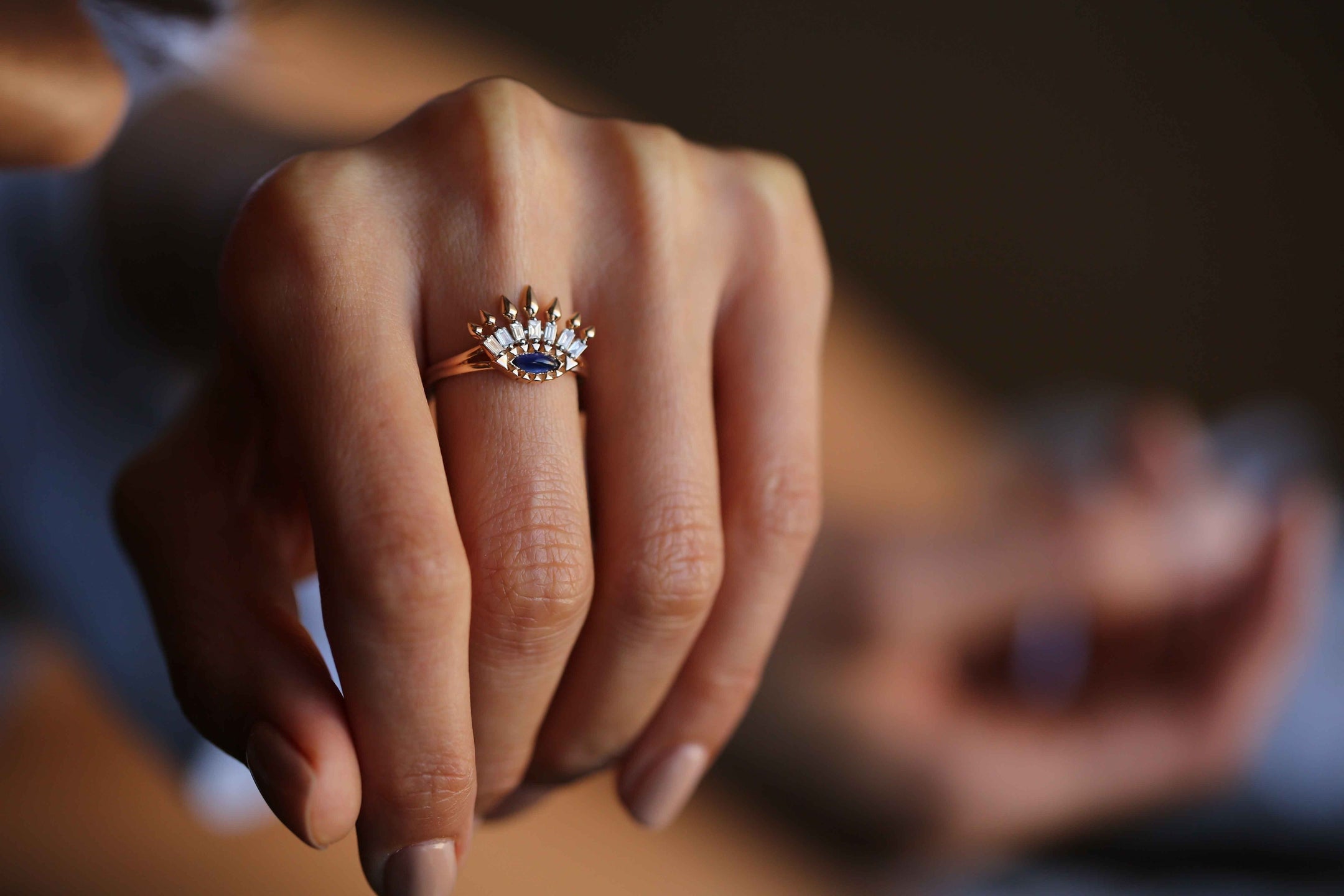 Mavi İstiridye Bar Yüzük