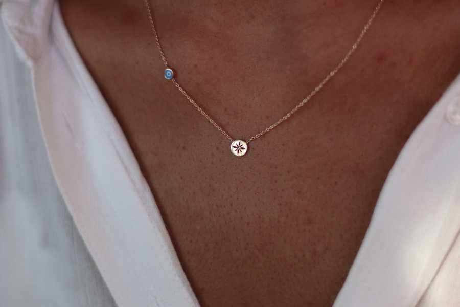 Mineli Kutup Yıldızı Kolye