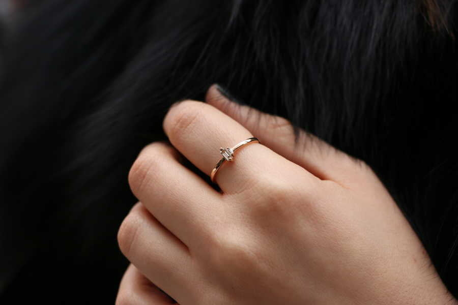 Mini Çift Baget Pırlanta Yüzük