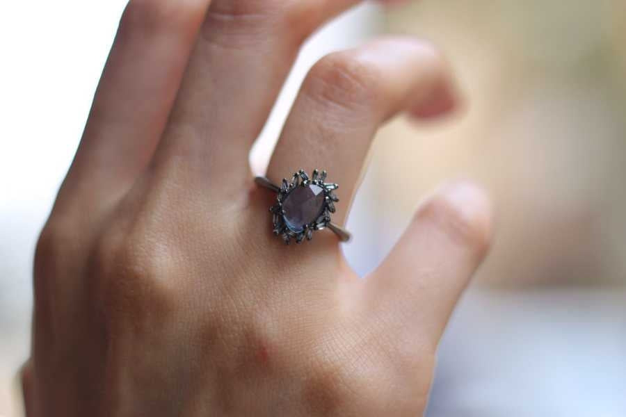 Safir ve Karışık Baget Yüzük