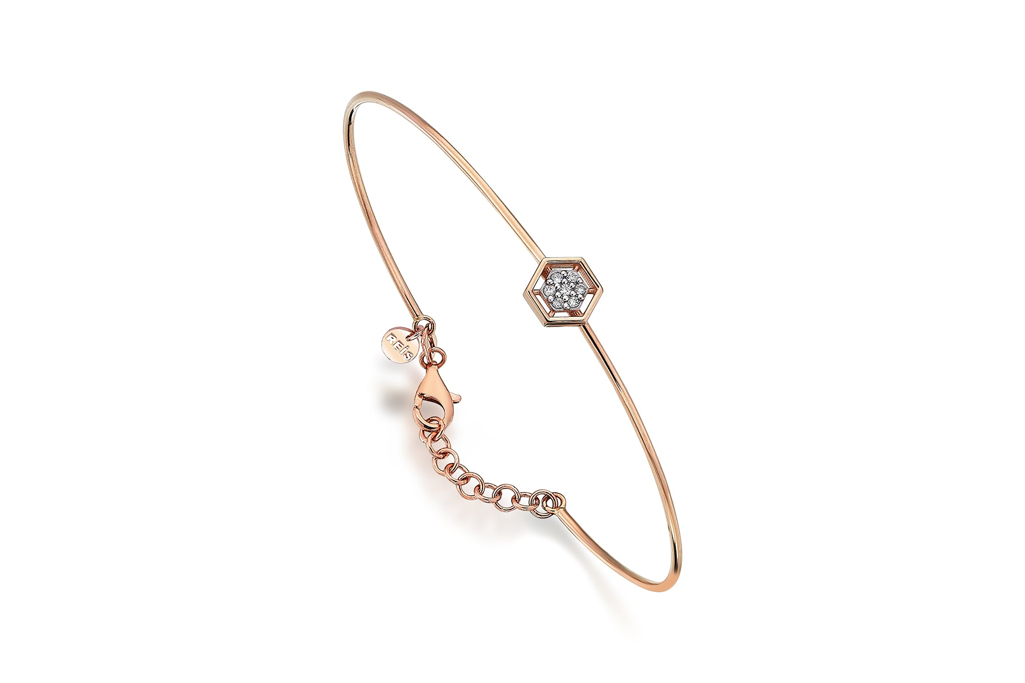 Hexa White Bangle
