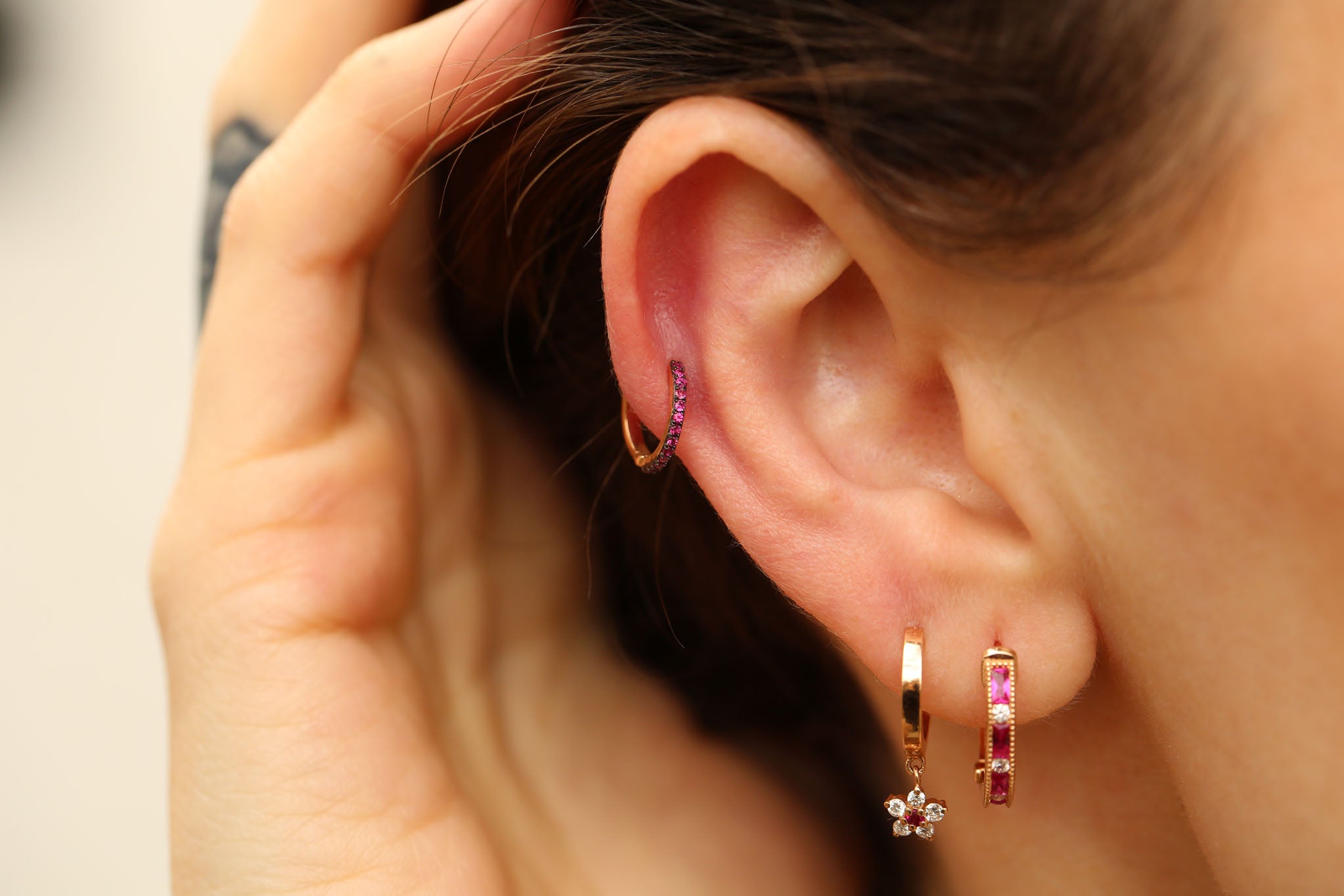 Kıkırdak Küpe Ruby