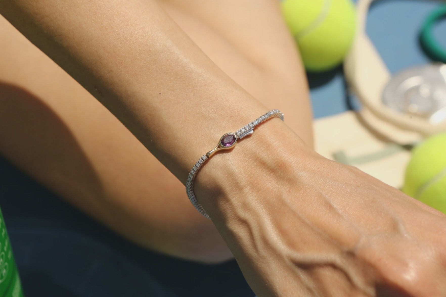 White Spot Tennis Bracelet